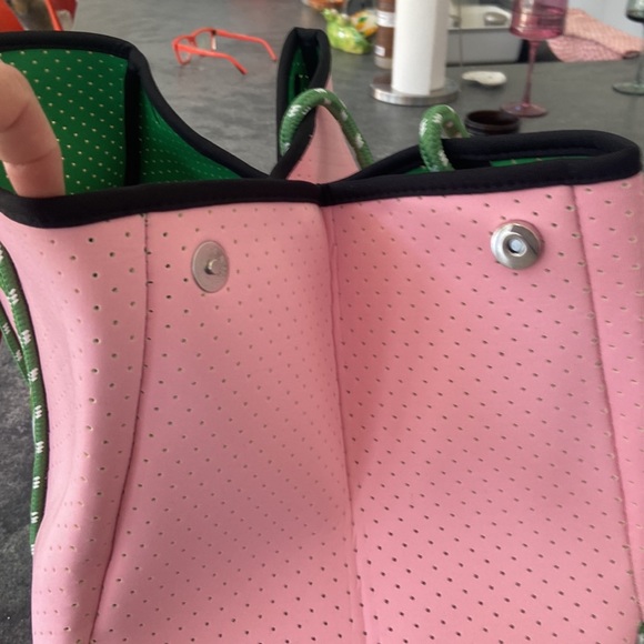 Neoprene Bag in Pink and Green - Picture 6 of 6